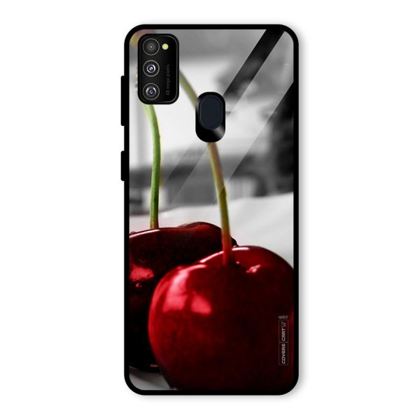 Cherry Photography Glass Back Case for Galaxy M21