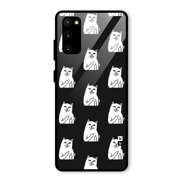 Chill Cat Pattern Glass Back Case for Galaxy S20 FE 5G