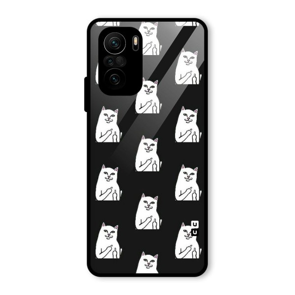 Chill Cat Pattern Glass Back Case for Mi 11x