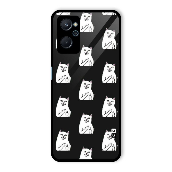 Chill Cat Pattern Glass Back Case for Realme 9i