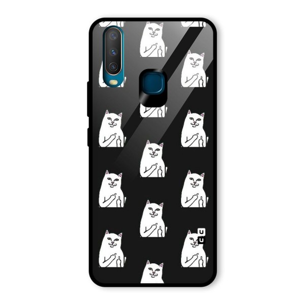 Chill Cat Pattern Glass Back Case for Vivo Y15