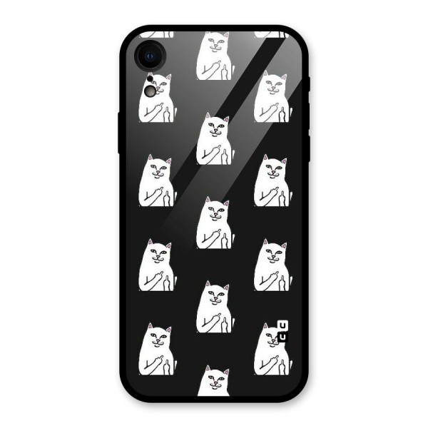 Chill Cat Pattern Glass Back Case for XR