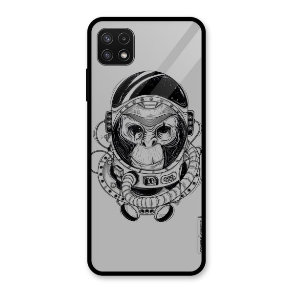 Chimpanzee Astronaut Glass Back Case for Galaxy A22 5G