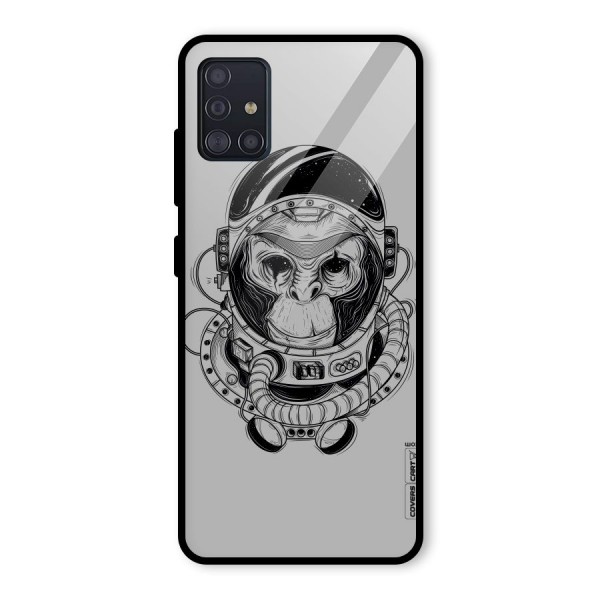 Chimpanzee Astronaut Glass Back Case for Galaxy A51