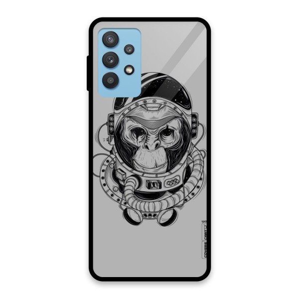 Chimpanzee Astronaut Glass Back Case for Galaxy M32 5G