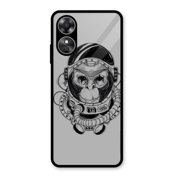 Chimpanzee Astronaut Glass Back Case for Oppo A17