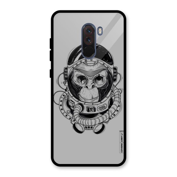 Chimpanzee Astronaut Glass Back Case for Poco F1