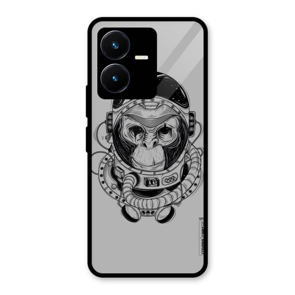 Chimpanzee Astronaut Glass Back Case for Vivo Y22