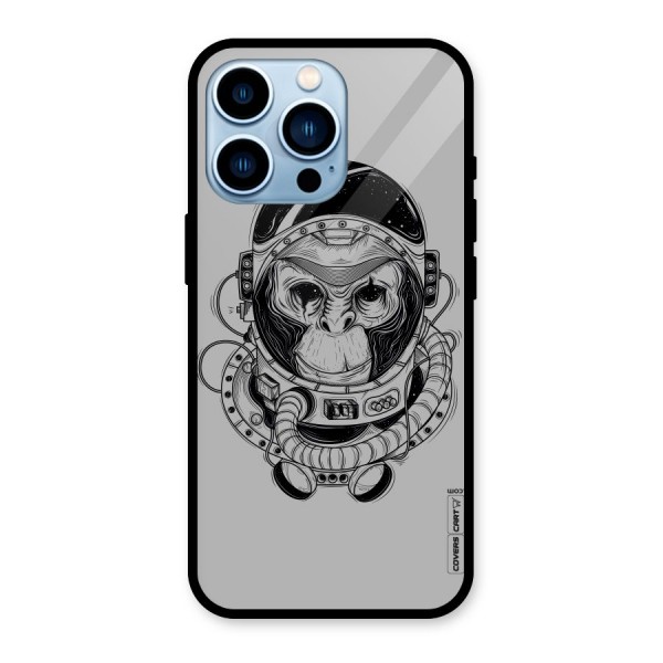 Chimpanzee Astronaut Glass Back Case for iPhone 13 Pro