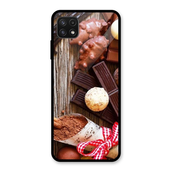 Chocolate Candies Glass Back Case for Galaxy A22 5G