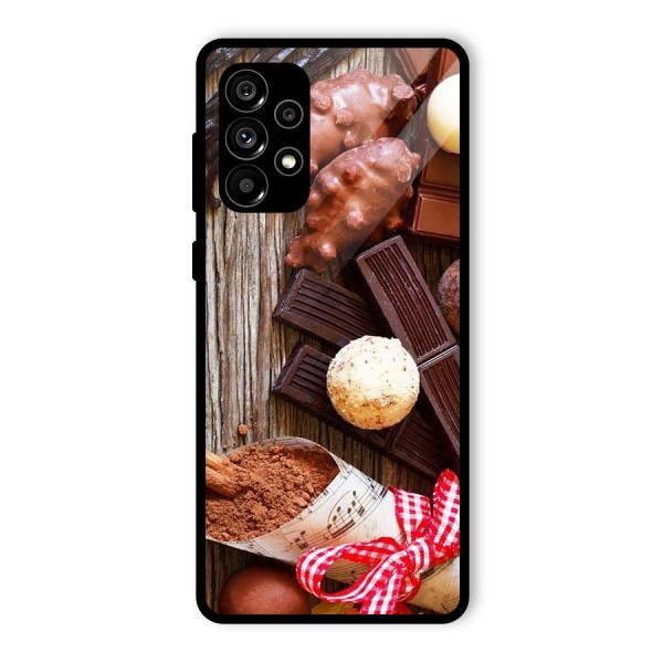 Chocolate Candies Glass Back Case for Galaxy A73 5G