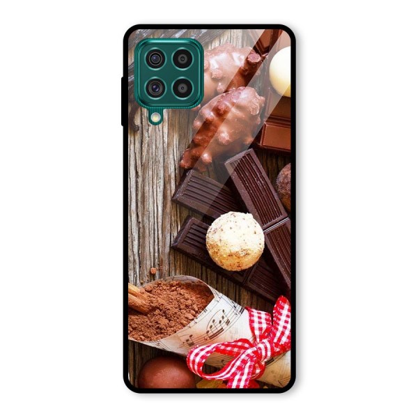 Chocolate Candies Glass Back Case for Galaxy F62