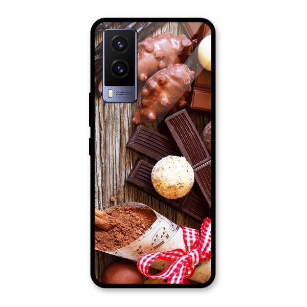 Chocolate Candies Glass Back Case for Vivo V21e 5G