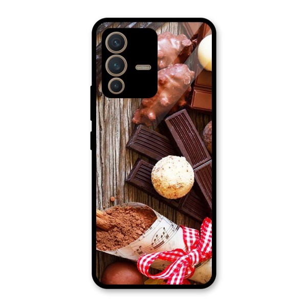 Chocolate Candies Glass Back Case for Vivo V23 5G