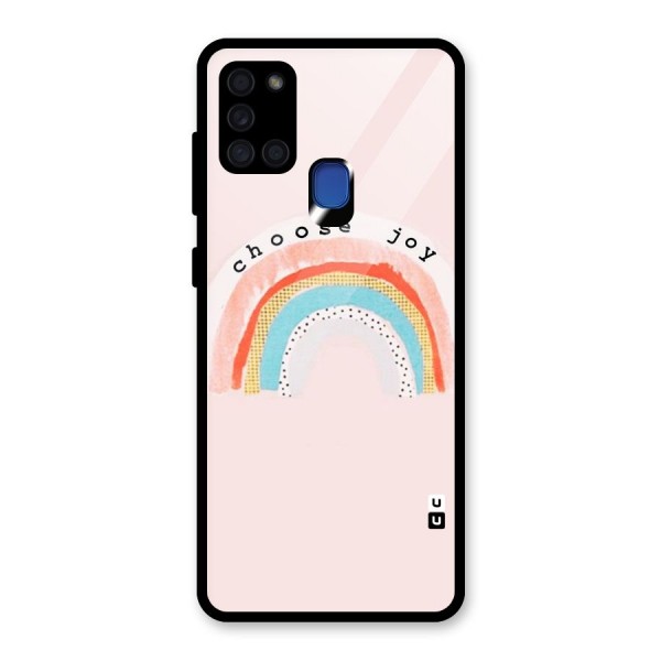 Choose Joy Glass Back Case for Galaxy A21s