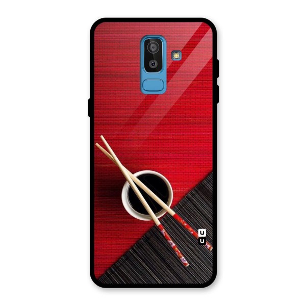 Chopstick Design Glass Back Case for Galaxy J8