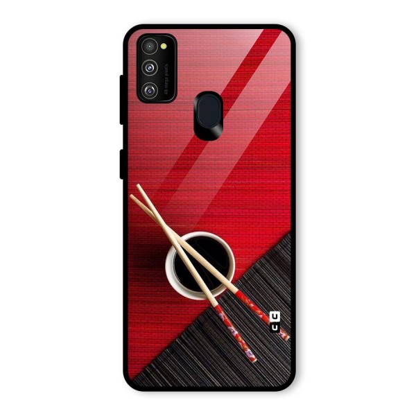 Chopstick Design Glass Back Case for Galaxy M21