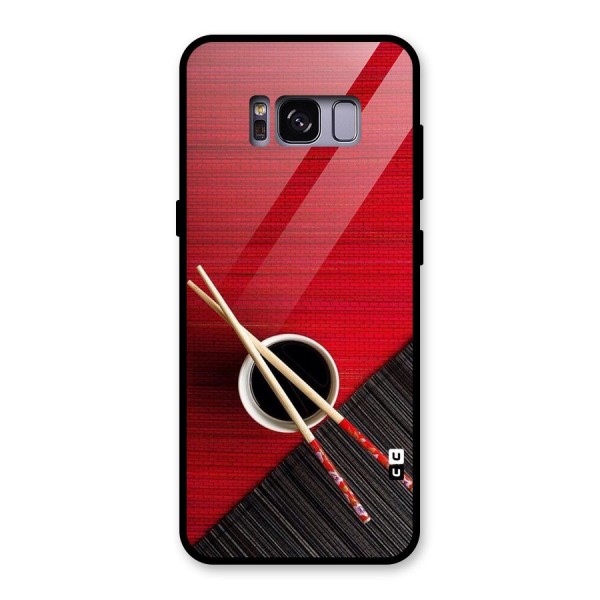 Chopstick Design Glass Back Case for Galaxy S8