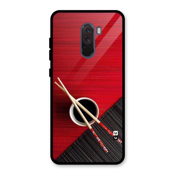 Chopstick Design Glass Back Case for Poco F1