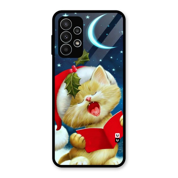 Christmas Cat Glass Back Case for Galaxy A23