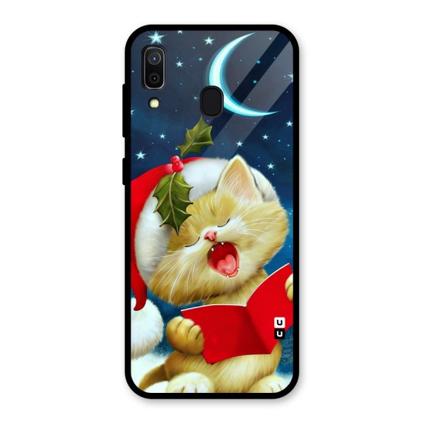 Christmas Cat Glass Back Case for Galaxy A30