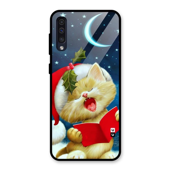 Christmas Cat Glass Back Case for Galaxy A50s