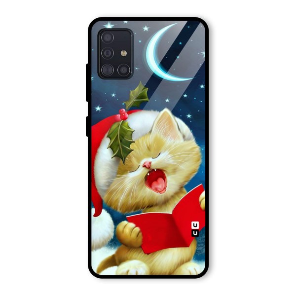 Christmas Cat Glass Back Case for Galaxy A51