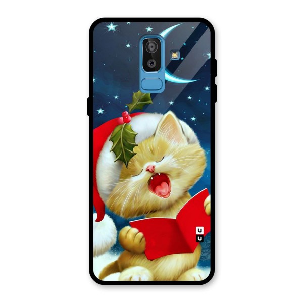 Christmas Cat Glass Back Case for Galaxy J8