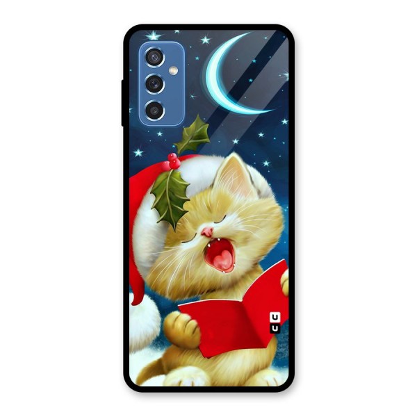 Christmas Cat Glass Back Case for Galaxy M52 5G