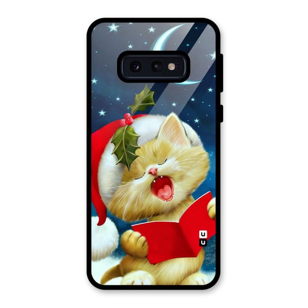 Christmas Cat Glass Back Case for Galaxy S10e