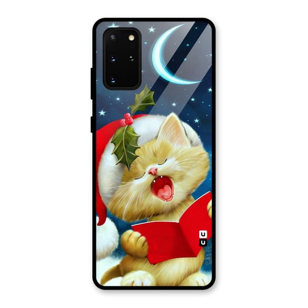 Christmas Cat Glass Back Case for Galaxy S20 Plus