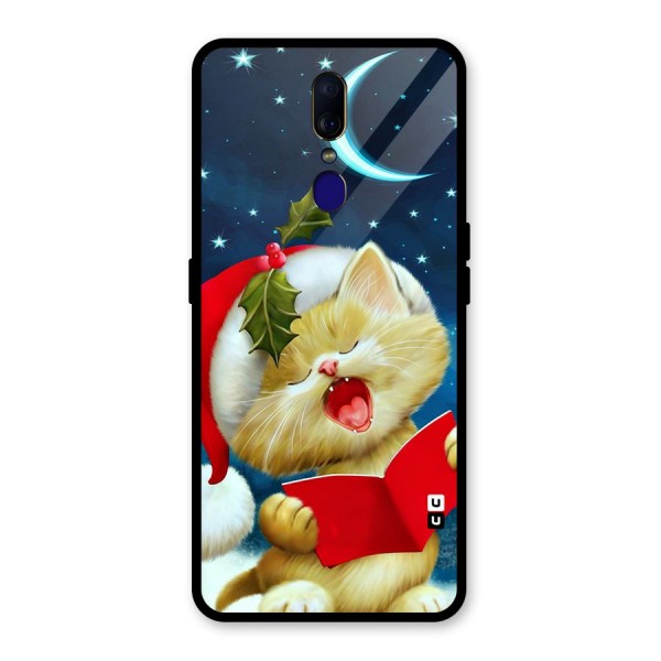 Christmas Cat Glass Back Case for Oppo F11