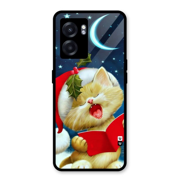 Christmas Cat Glass Back Case for Oppo K10 (5G)