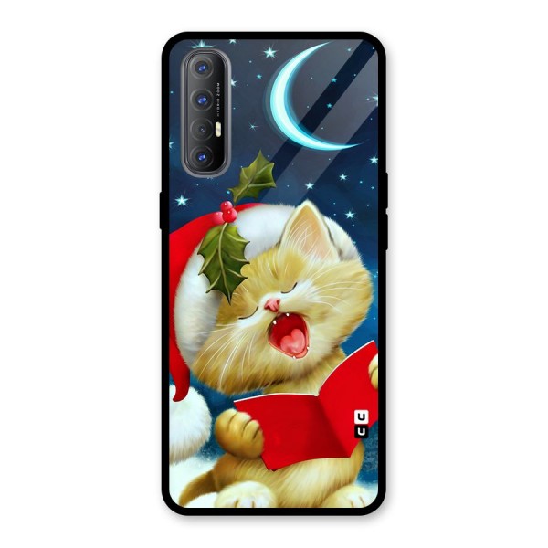 Christmas Cat Glass Back Case for Oppo Reno3 Pro