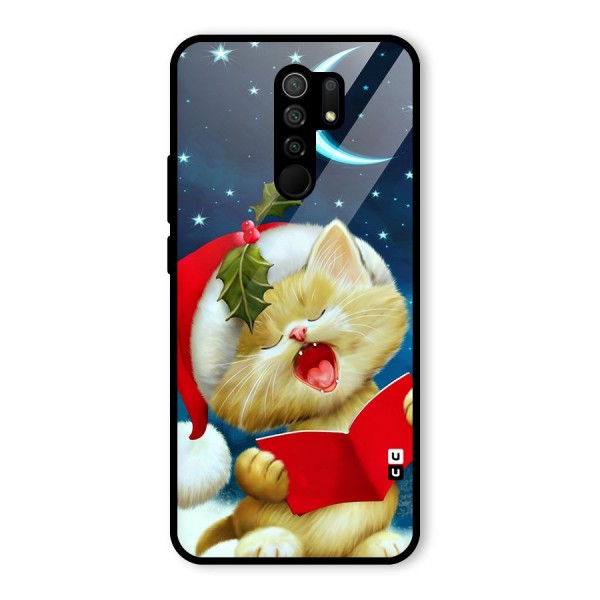 Christmas Cat Glass Back Case for Redmi 9 Prime