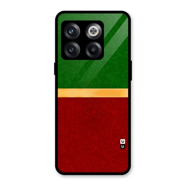 Christmas Colors Stripe Glass Back Case for OnePlus 10T