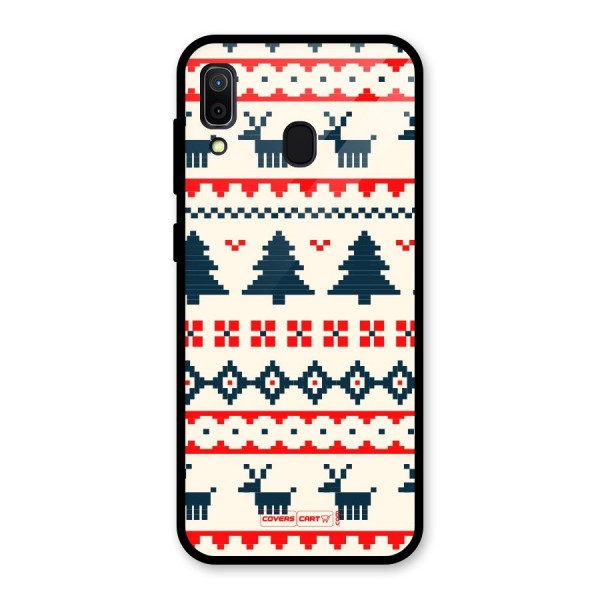 Christmas Design Pattern Glass Back Case for Galaxy A30