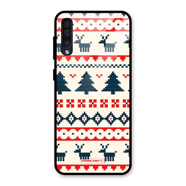 Christmas Design Pattern Glass Back Case for Galaxy A50s