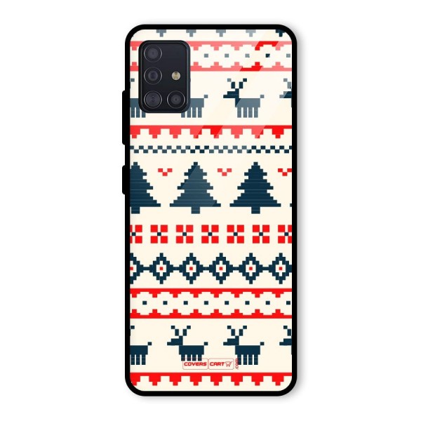 Christmas Design Pattern Glass Back Case for Galaxy A51