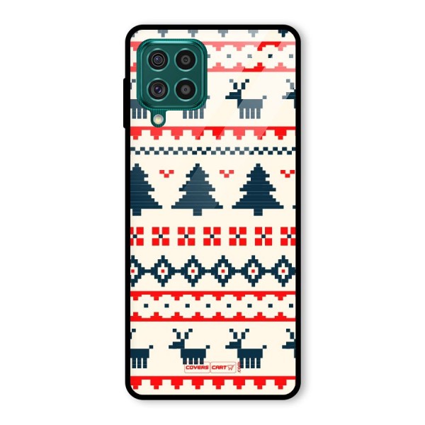 Christmas Design Pattern Glass Back Case for Galaxy F62