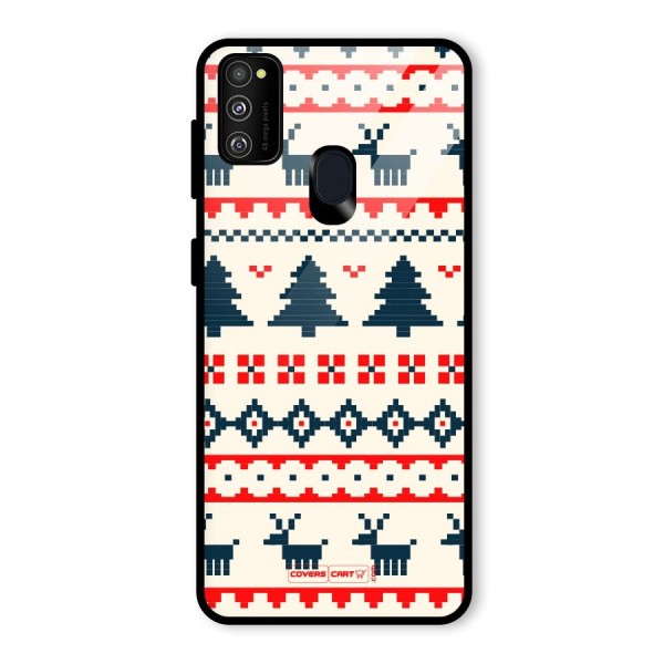 Christmas Design Pattern Glass Back Case for Galaxy M21