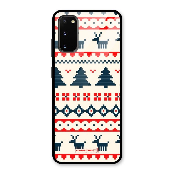 Christmas Design Pattern Glass Back Case for Galaxy S20