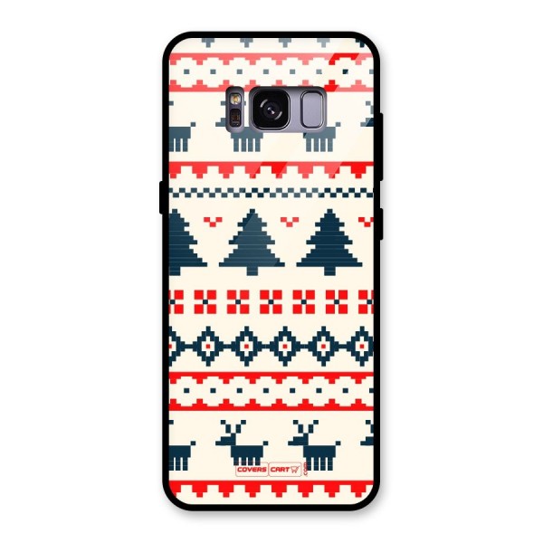 Christmas Design Pattern Glass Back Case for Galaxy S8