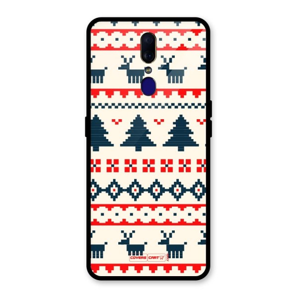 Christmas Design Pattern Glass Back Case for Oppo F11