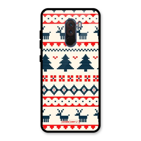 Christmas Design Pattern Glass Back Case for Poco F1