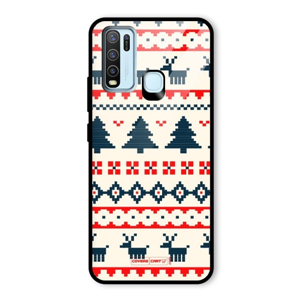 Christmas Design Pattern Glass Back Case for Vivo Y30