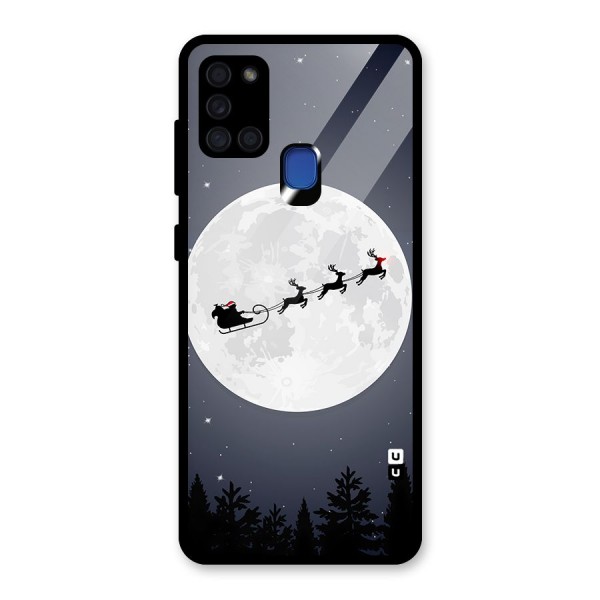 Christmas Nightsky Glass Back Case for Galaxy A21s