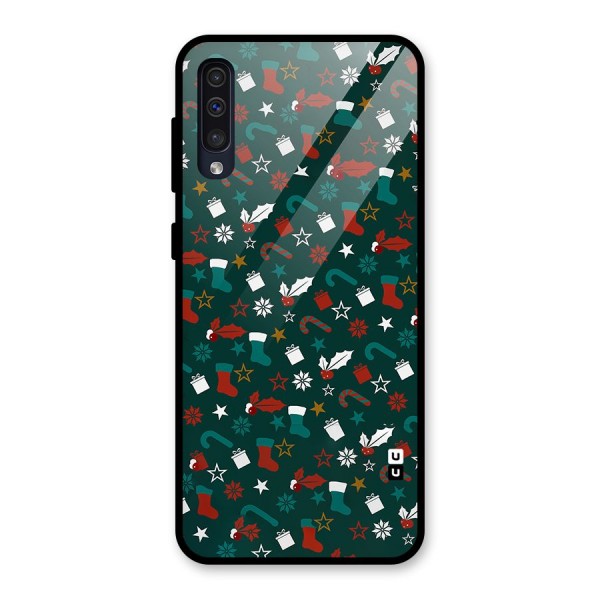 Christmas Pattern Design Glass Back Case for Galaxy A50s