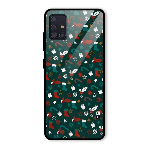 Christmas Pattern Design Glass Back Case for Galaxy A51