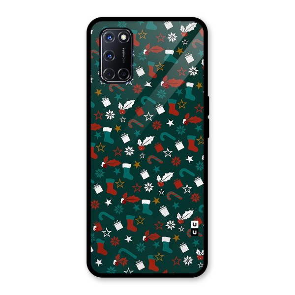 Christmas Pattern Design Glass Back Case for Oppo A52